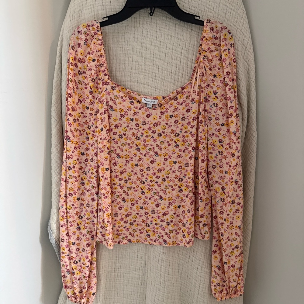 NWOT Pink Floral Blouse